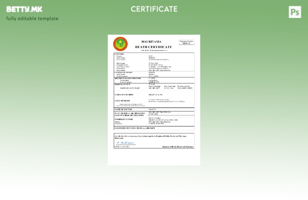 Модерен стил на Мавританија од витално значење за умрениот шаблон Word и PDF шаб